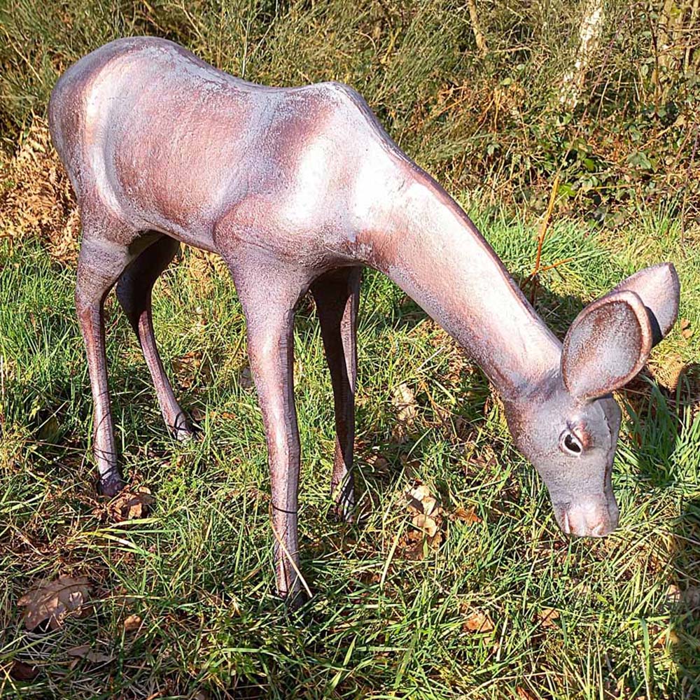 Inspirational Gifting Grazing Doe Cast Aluminium Garden Ornament Large Image 2