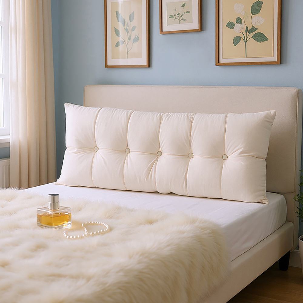 Living and Home Beige Chenille Headboard Pillow 60 x 150cm Image 7
