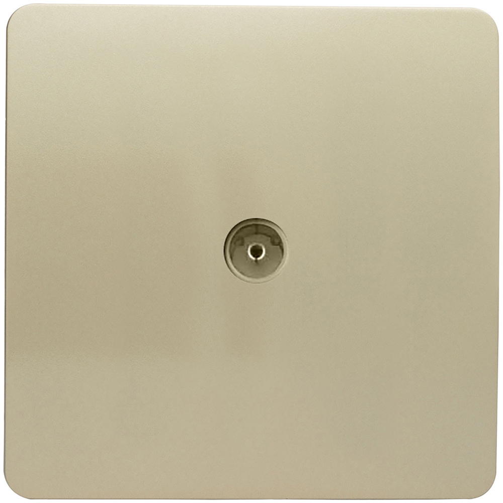 Trendi Switch 1 Gang Female Champagne Gold Co-Axial Television Socket Image 1