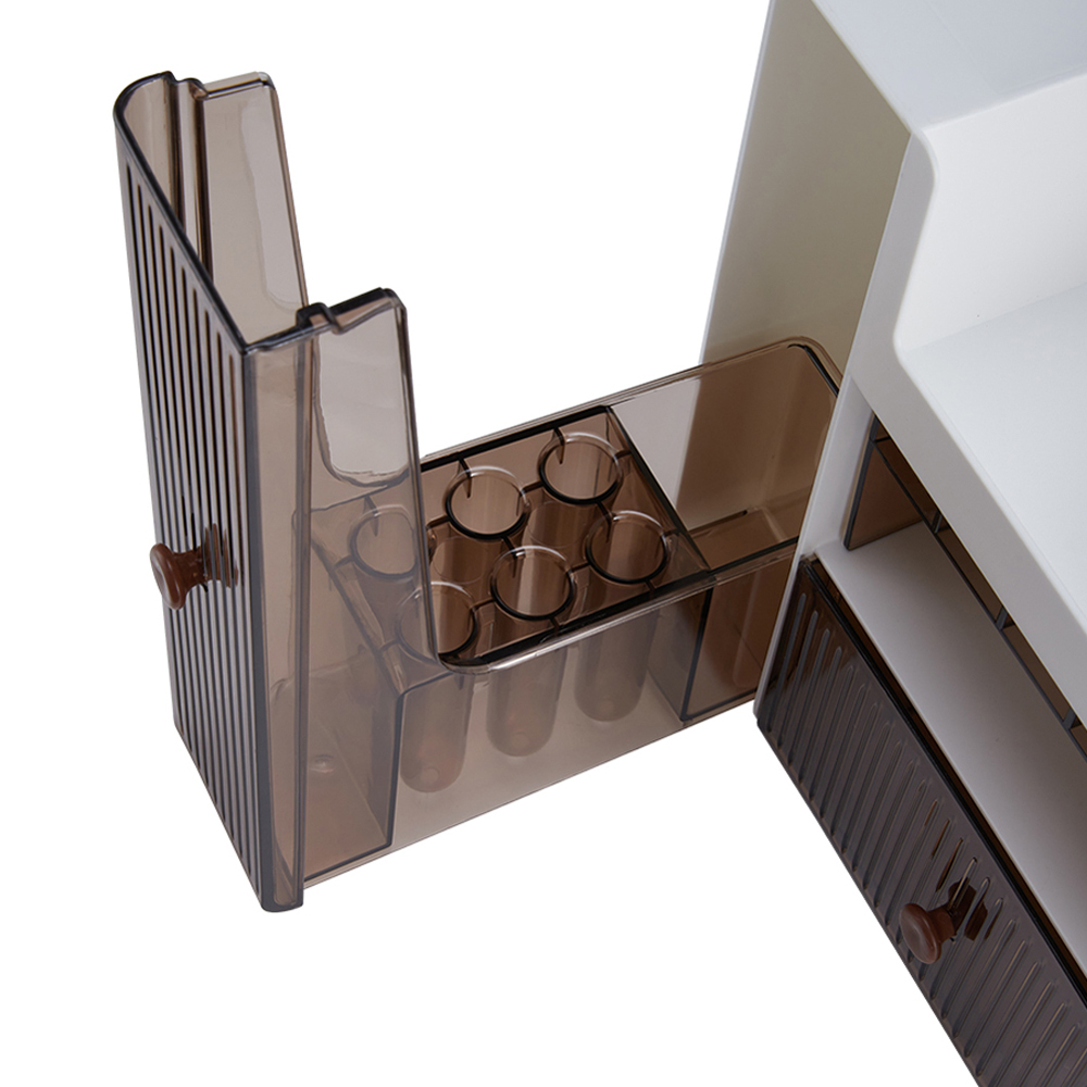 Living and Home 2 Drawer Large White Makeup Organiser Image 6