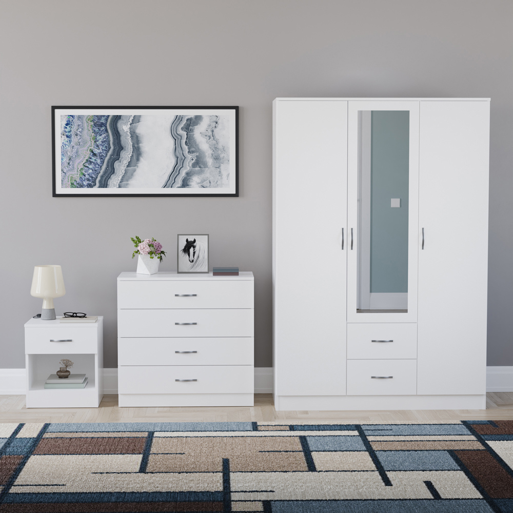 VIDA DESIGNS Riano White 3 Piece Bedroom Furniture Set Image 2