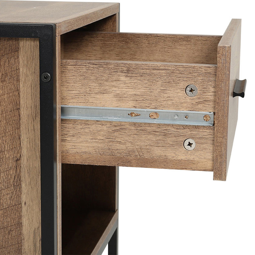Living and Home Single Drawer Single Shelf Wooden Side Table Image 5