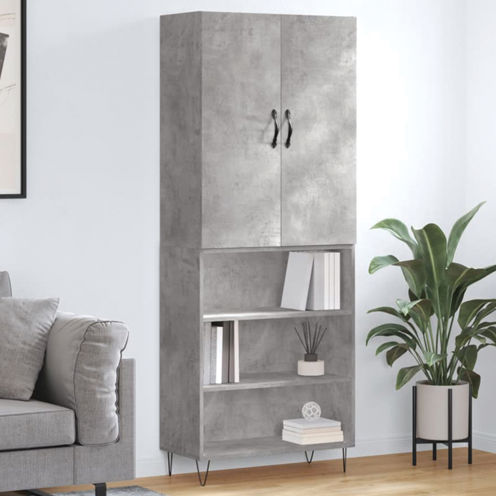 vidaXL 6 Shelf Grey High Cabinet Image