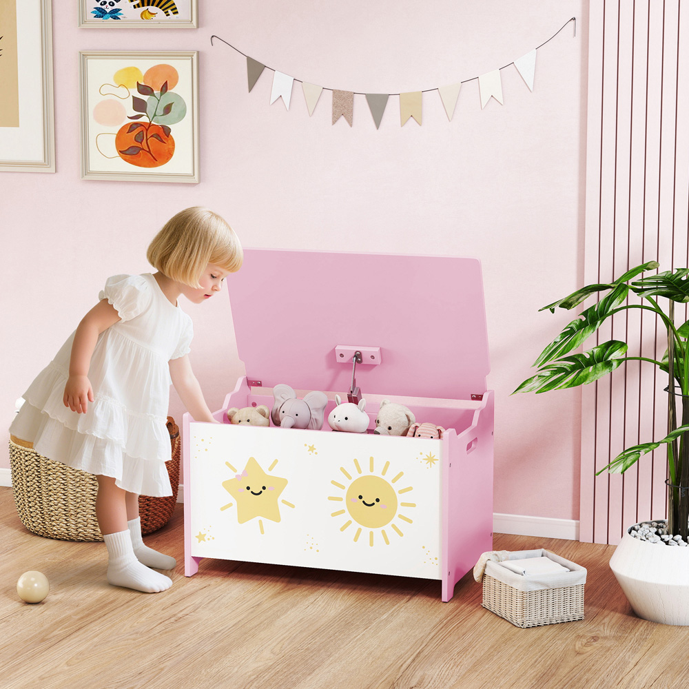AIYAPLAY Pink Toy Box with Lid Image 3
