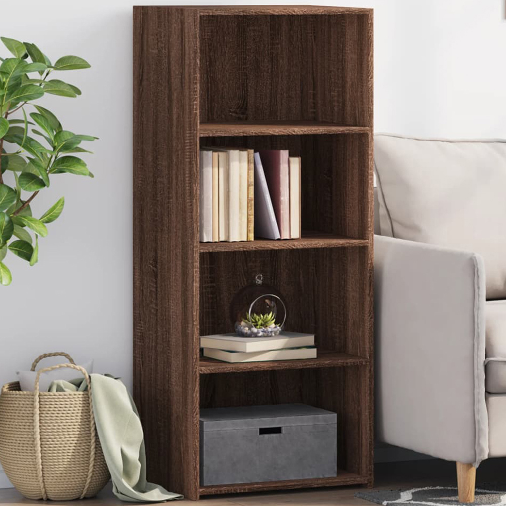 vidaXL 4 Shelf Brown Oak Highboard Image 1