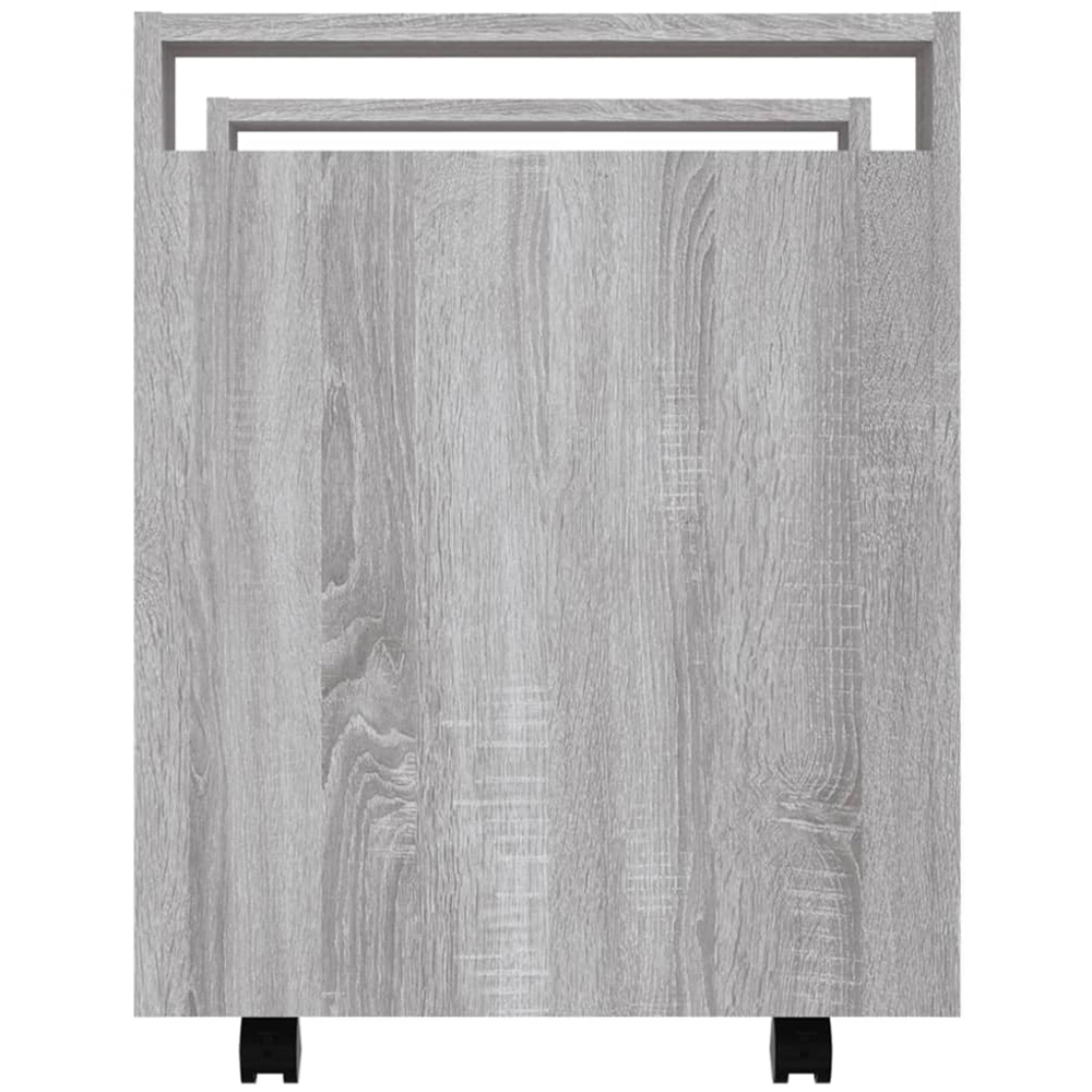 vidaXL Single Door Single Shelf Grey Sonoma Wooden Desk Trolley Image 7