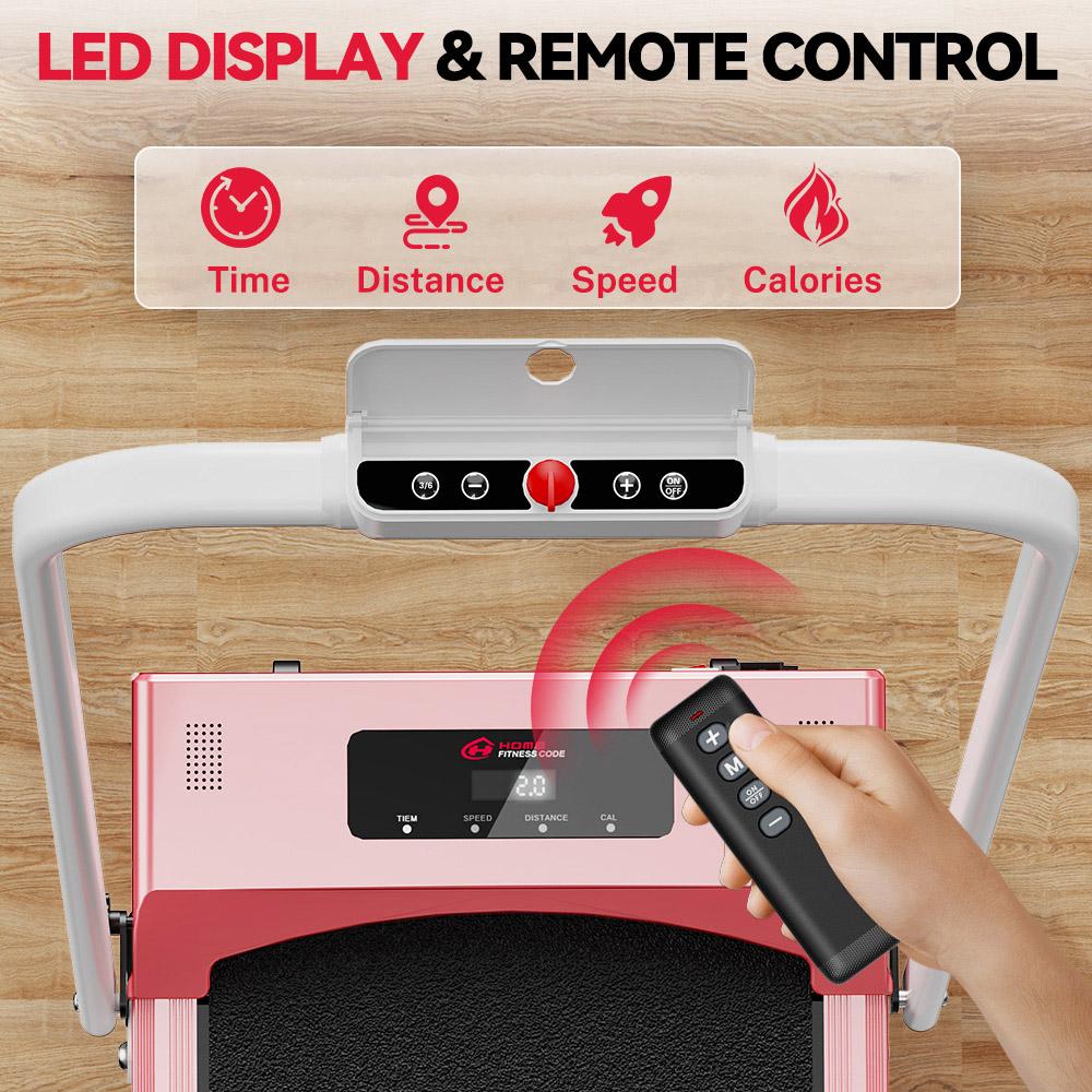 Rattrix Pink Manual Incline Foldable Treadmill Image 6