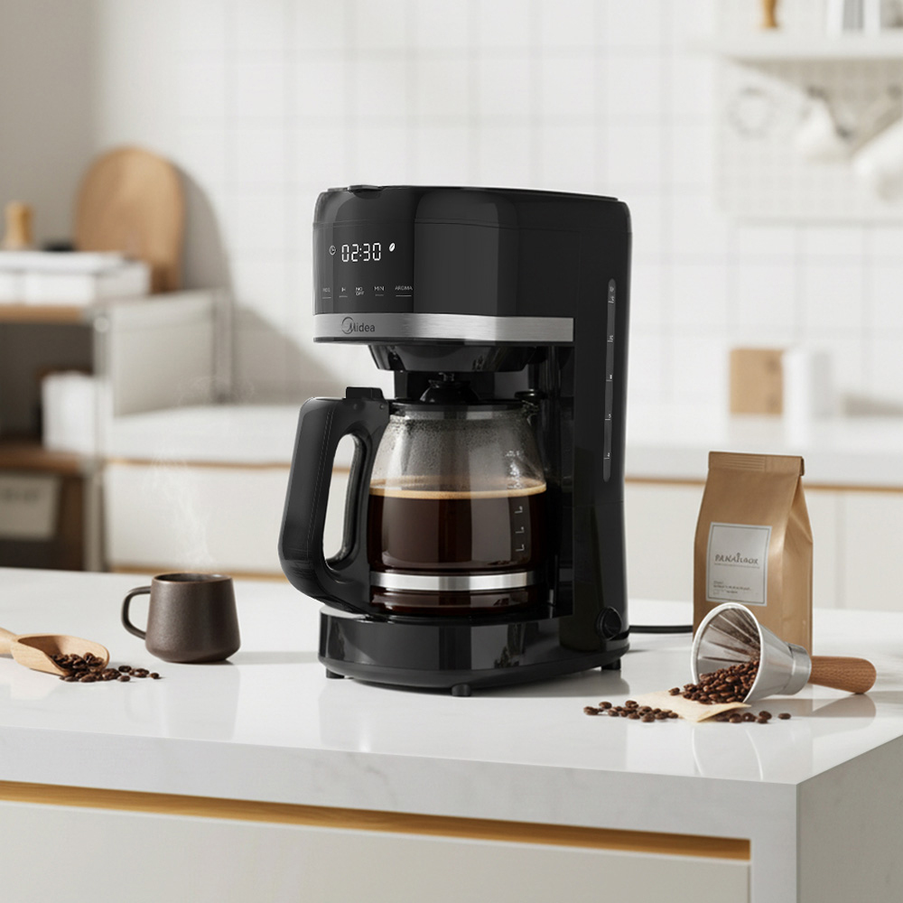 Living and Home AJ0808 Black Digital Programmable 1.5L Drip Coffee Machine Image 4