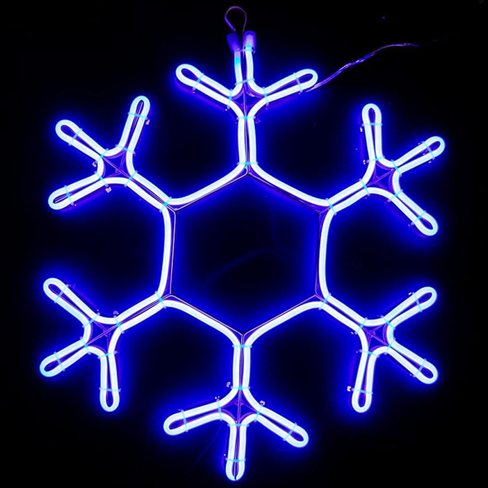 Shatchi Snowflake Neon Rope Light Silhouette LED Outdoor Christmas Decoration Image