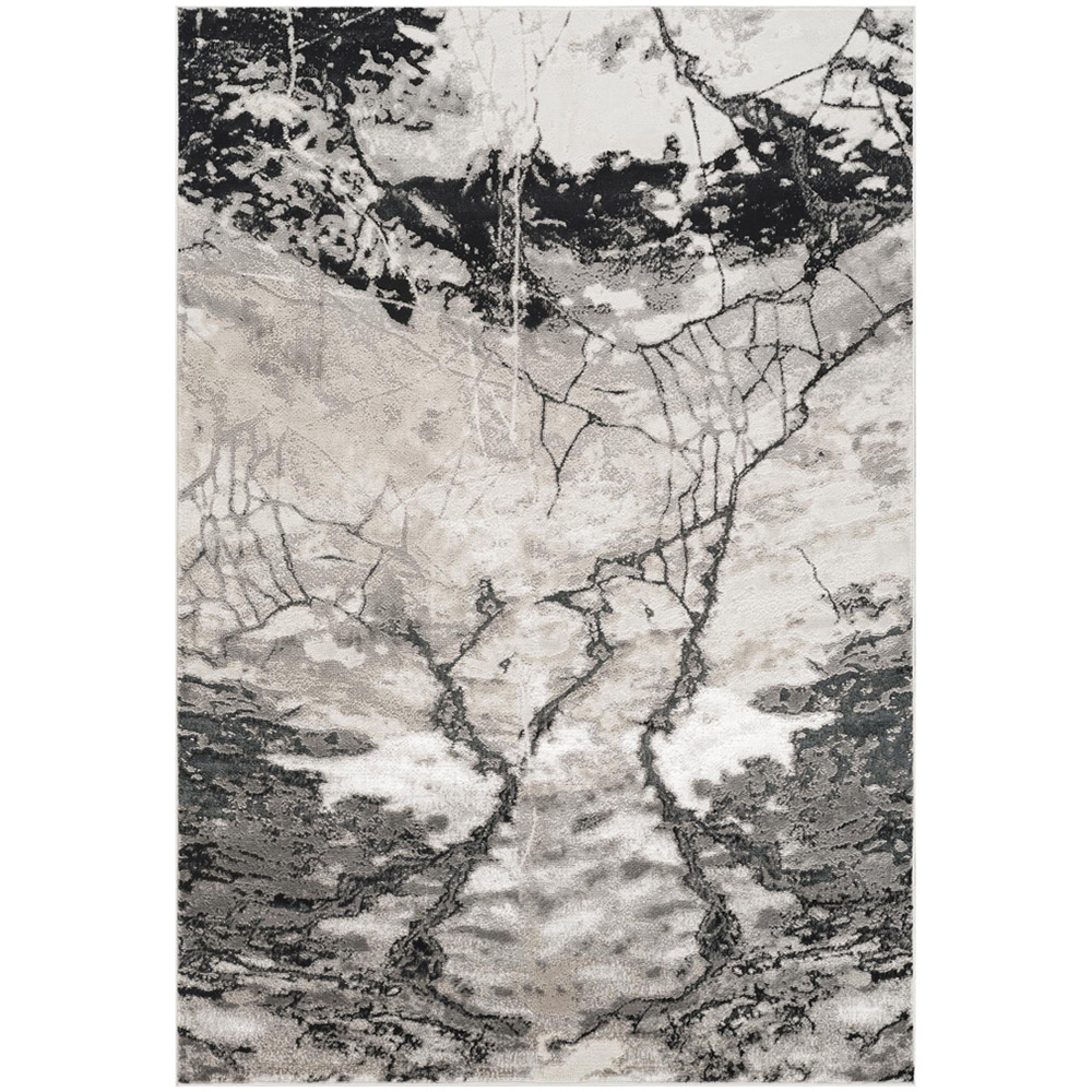 Desire Rugs Elysium Modern Abstract Metallic Sheen Huracan Grey Rug 60 x 220cm Image 1