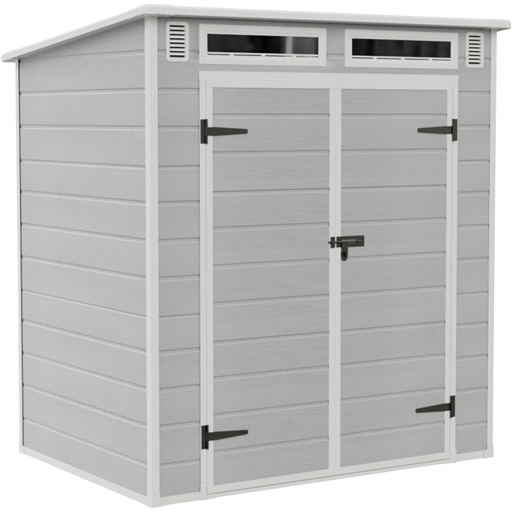 Living and Home 6 x 4ft Plastic Pent Garden Storage Shed with Floor Image 2
