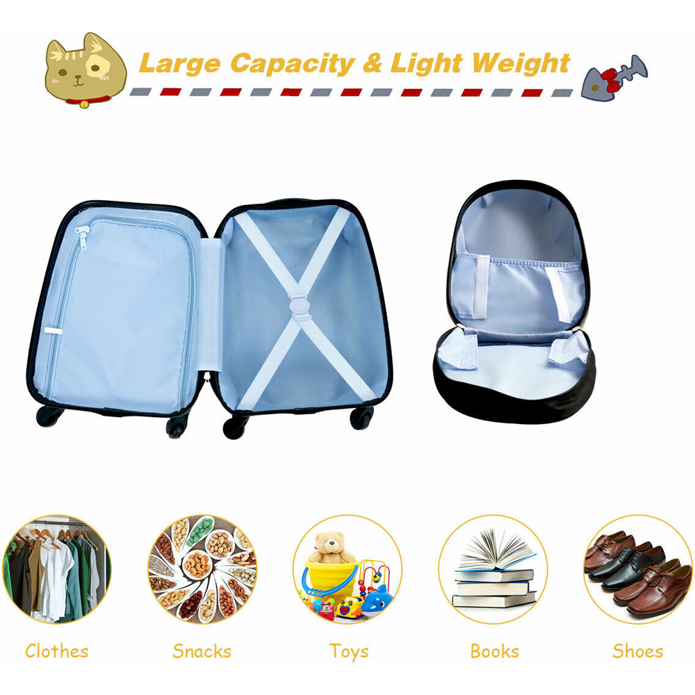 Costway Kids Black 2 Piece Luggage Set Image 9