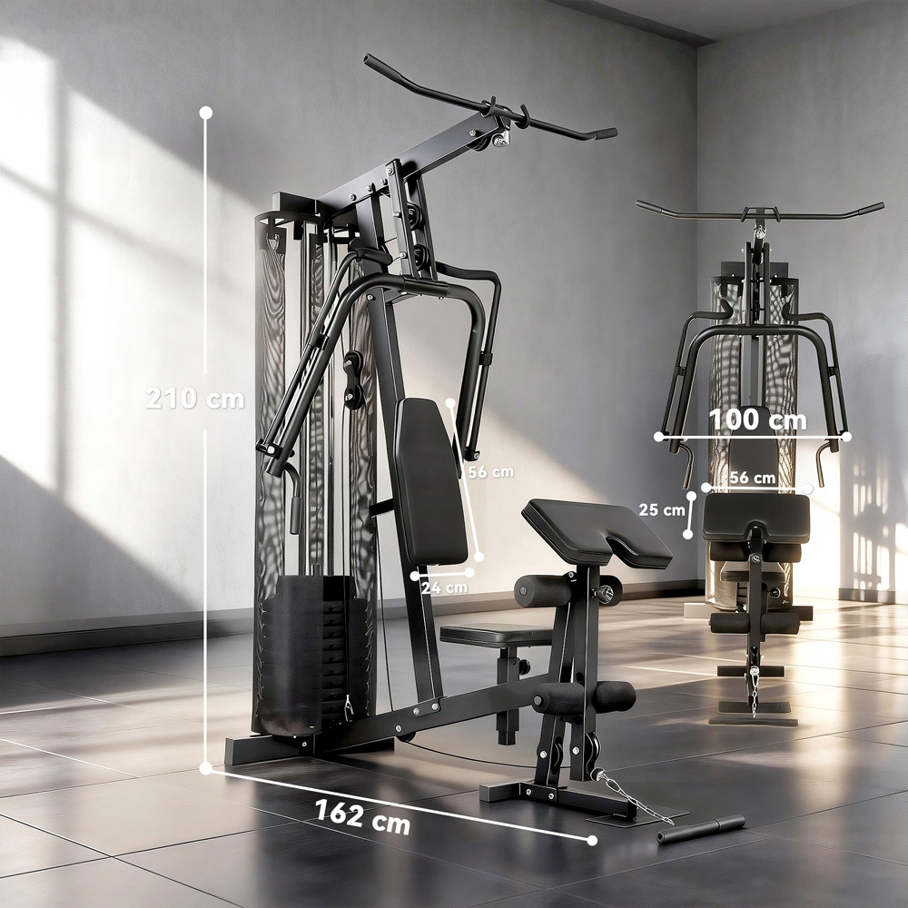 SPORTNOW Multi Function Adjustable Weight Training Home Gym Workout Station Image 9