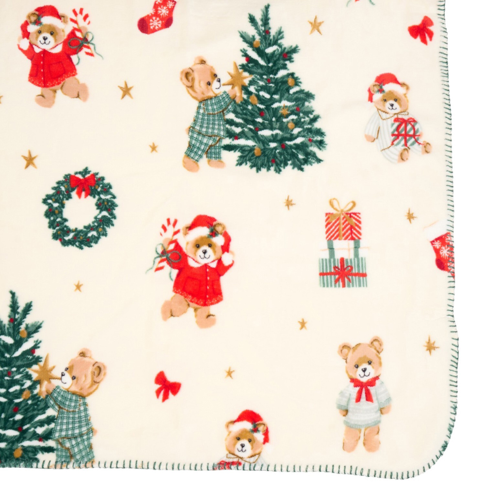 Buddy Bear Christmas Sherpa Throw Image 8