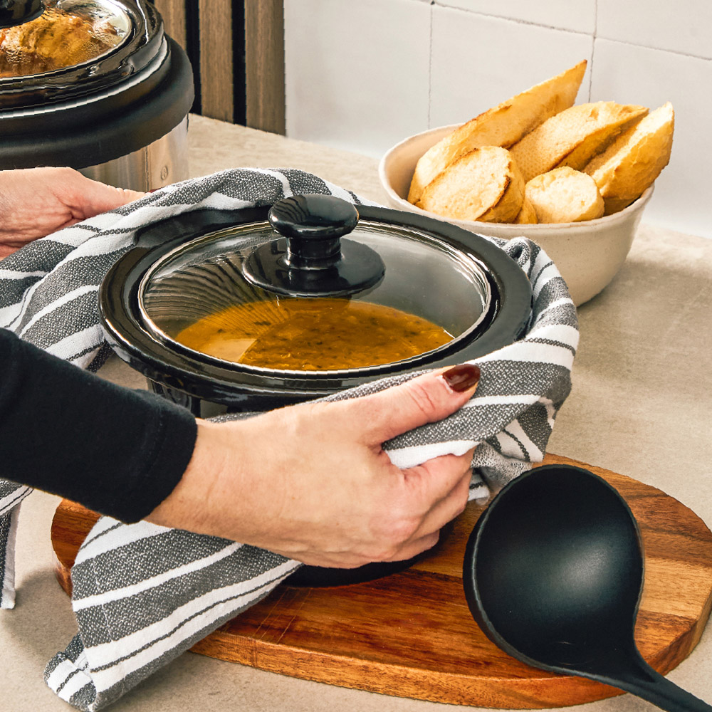 Quest 16529 2-Pot Black Stainless Steel 1.5L Slow Cooker Image 3