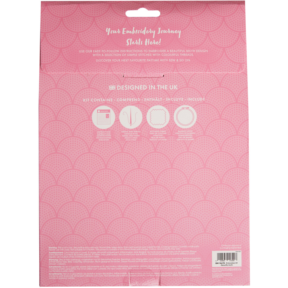 Sew & So On Beautiful Moth Embroidery Hoop Decoration Craft Kit Image 7