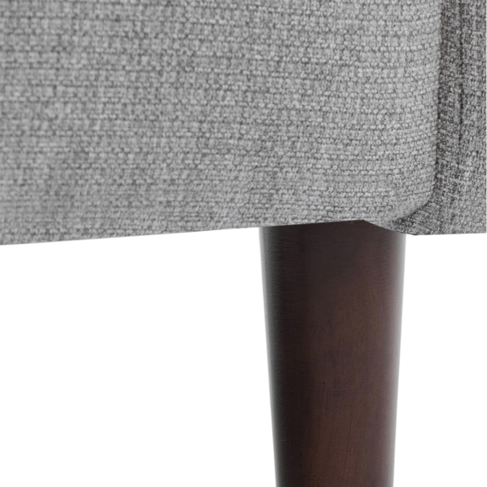 Living and Home Light Grey Linen Mid-Century Armchair Image 3