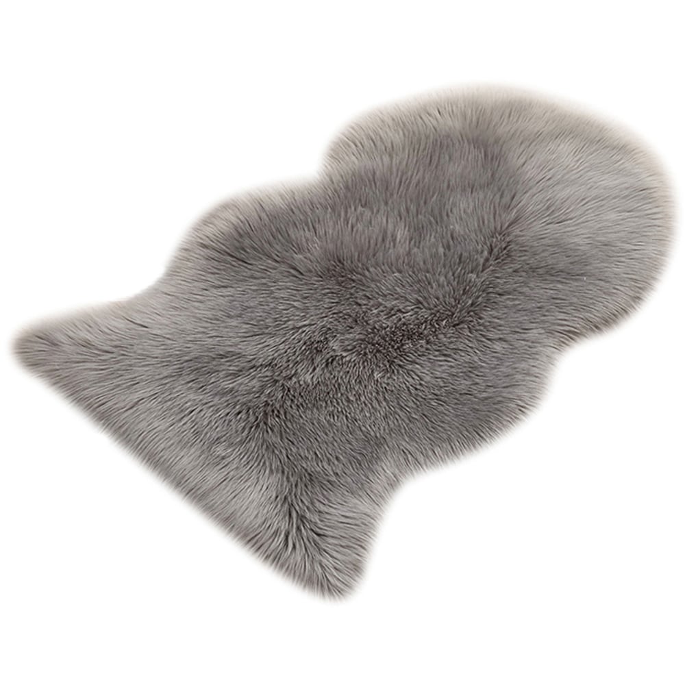 Living and Home Grey Irregular Shaped Shaggy Area Rug 60 x 90cm Image 1