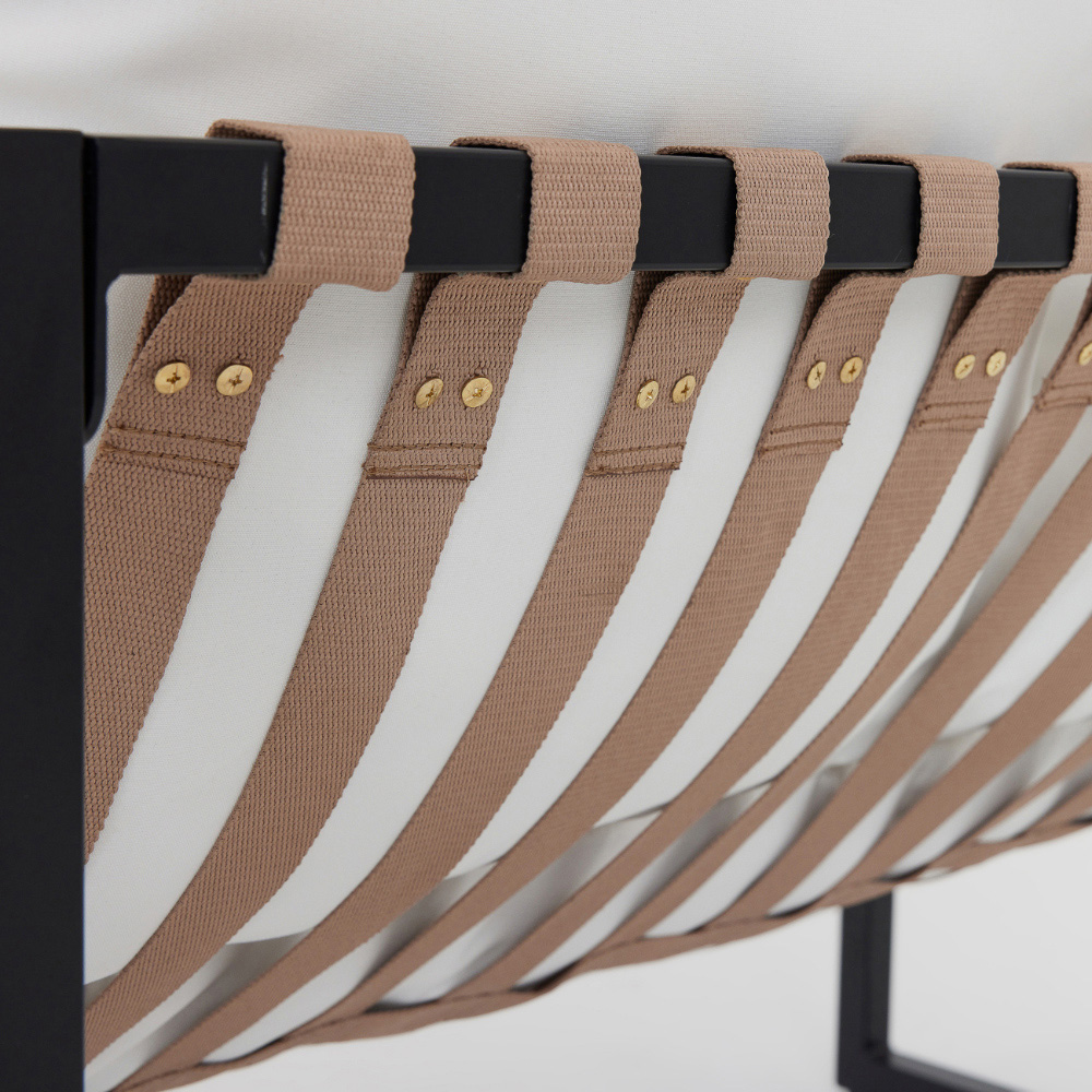 Home Detail Marbella 2 Seater Black Balcony Lounge Set with Ivory Cushions Image 6