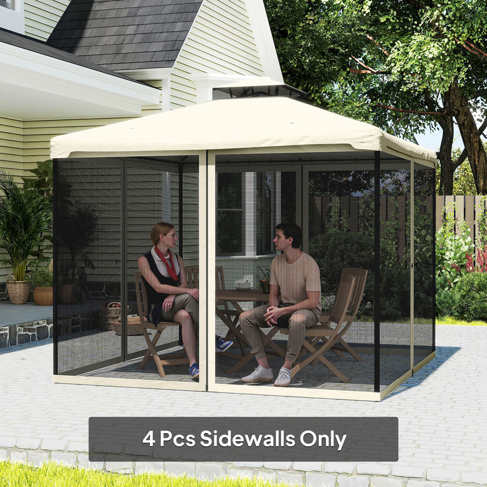Outsunny 3 x 3m Mesh Mosquito Netting Screen Wall Image 6