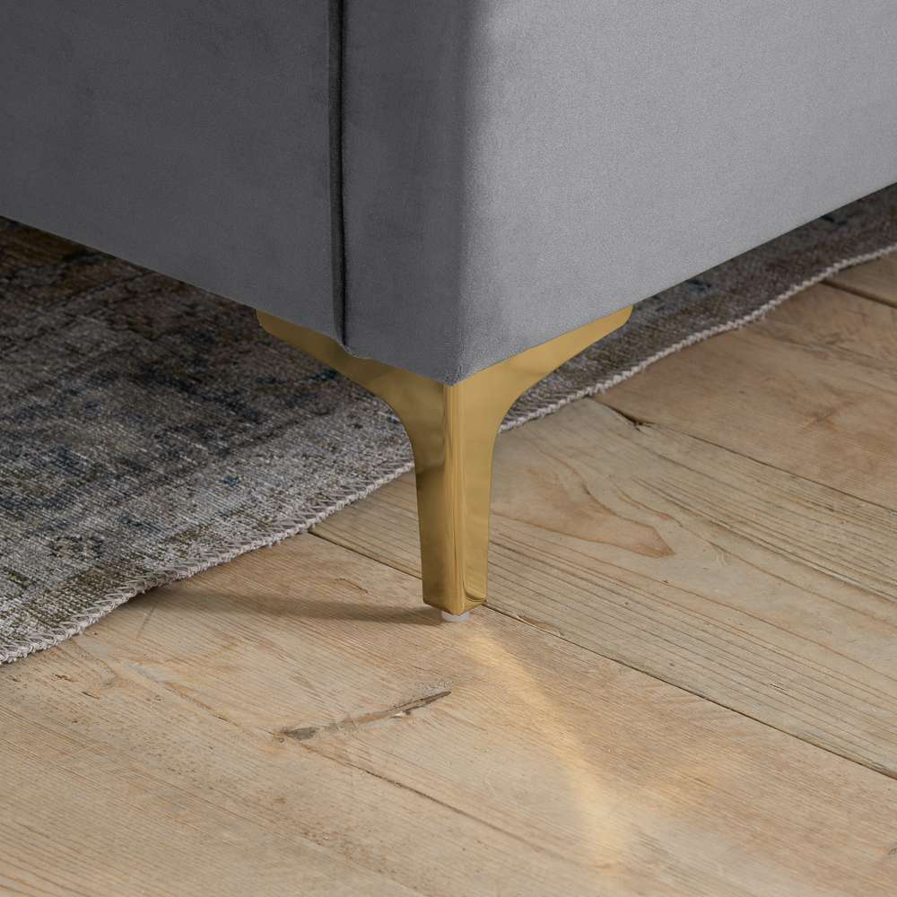 Clover King Size Grey Velvet Bed Image 6