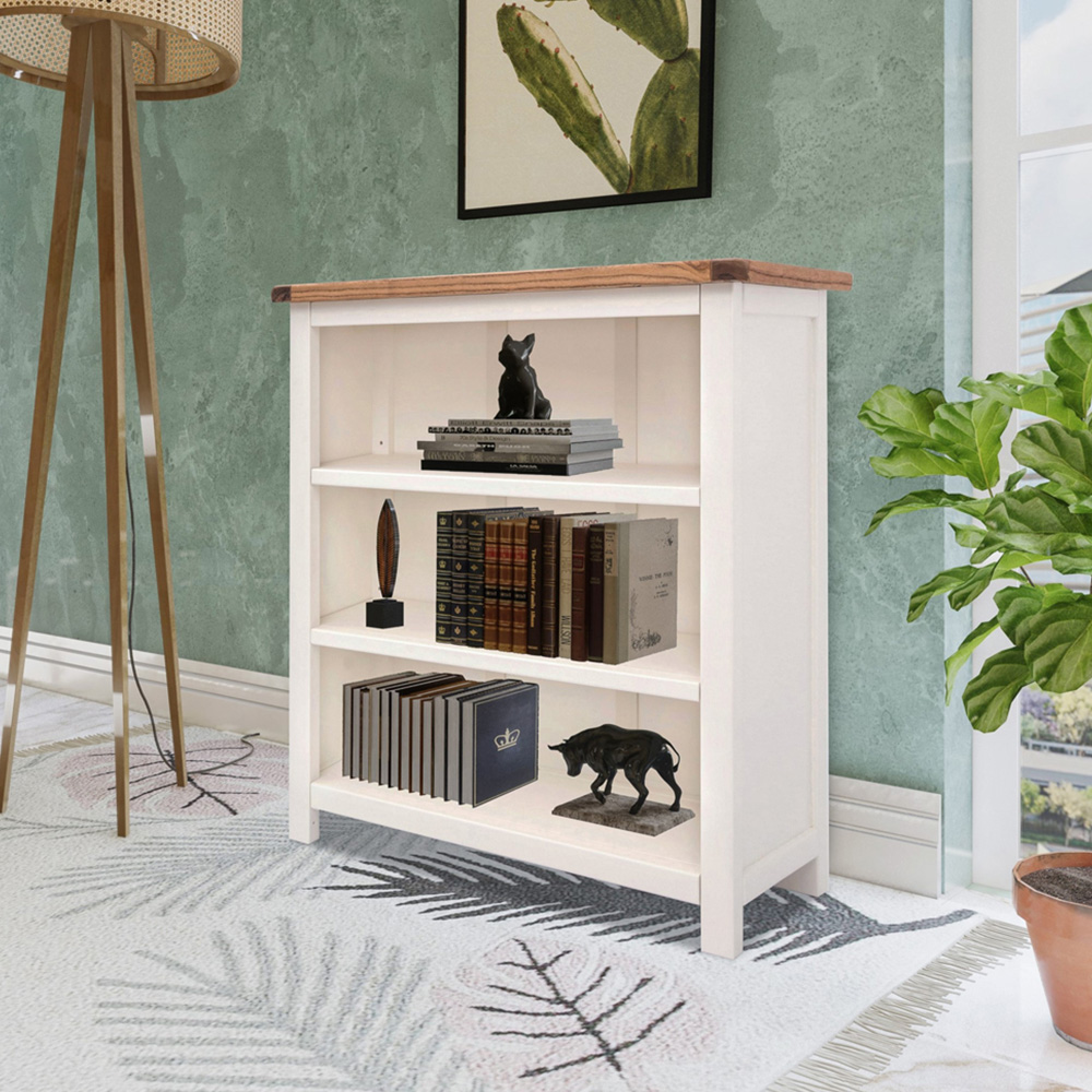 Lovere 3 Shelf Off White Bookcase Image 8