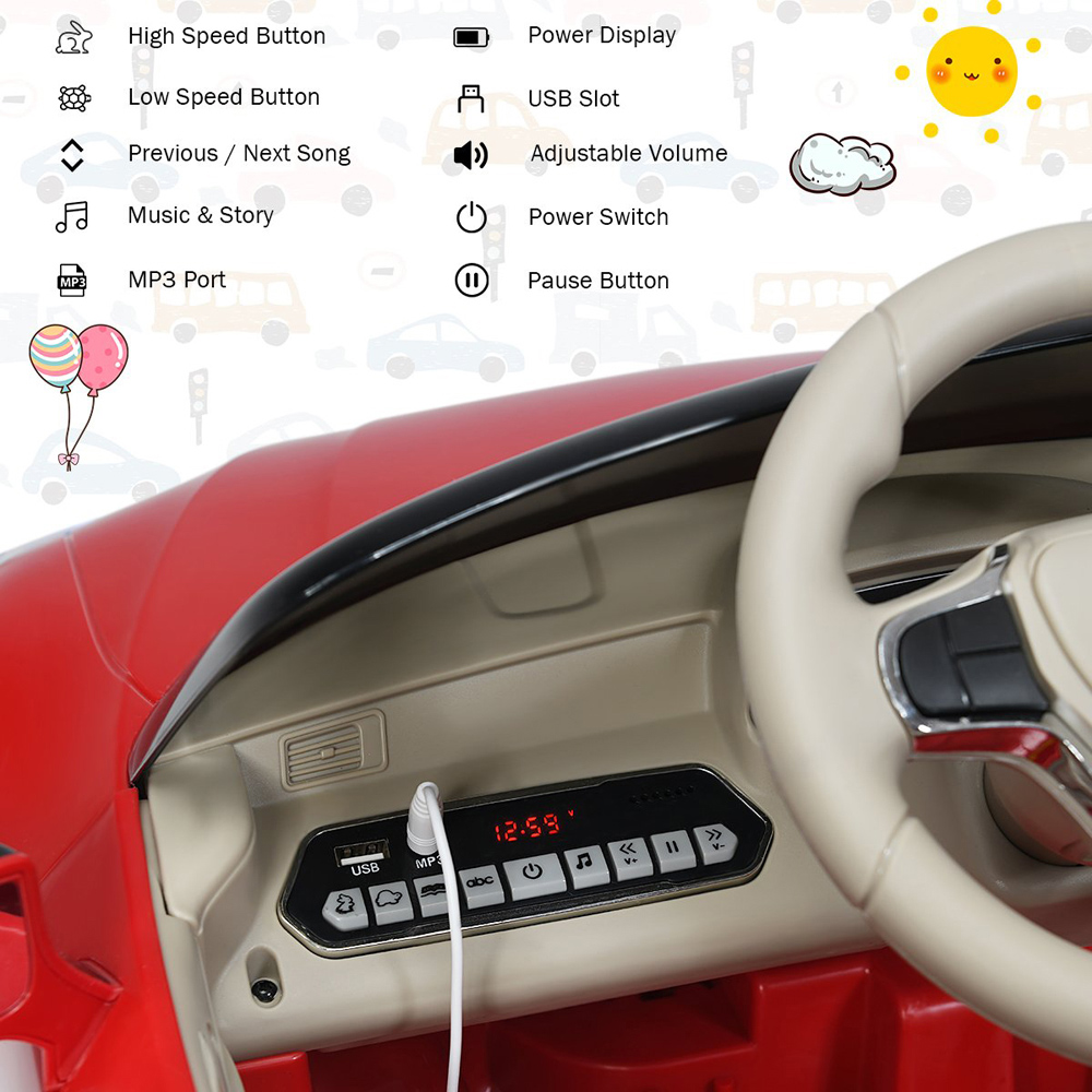 Costway Red Lexus Official Licensed Electric Ride on Car with Remote Control Image 7