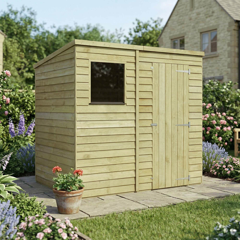 Mercia 7 x 5ft Overlap Pent Shed Image 2