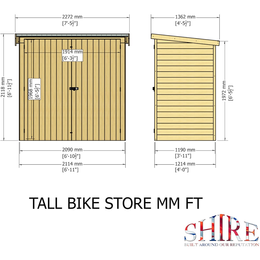 Shire 7.8 x 7.8ft Tall Bike Store Image 4