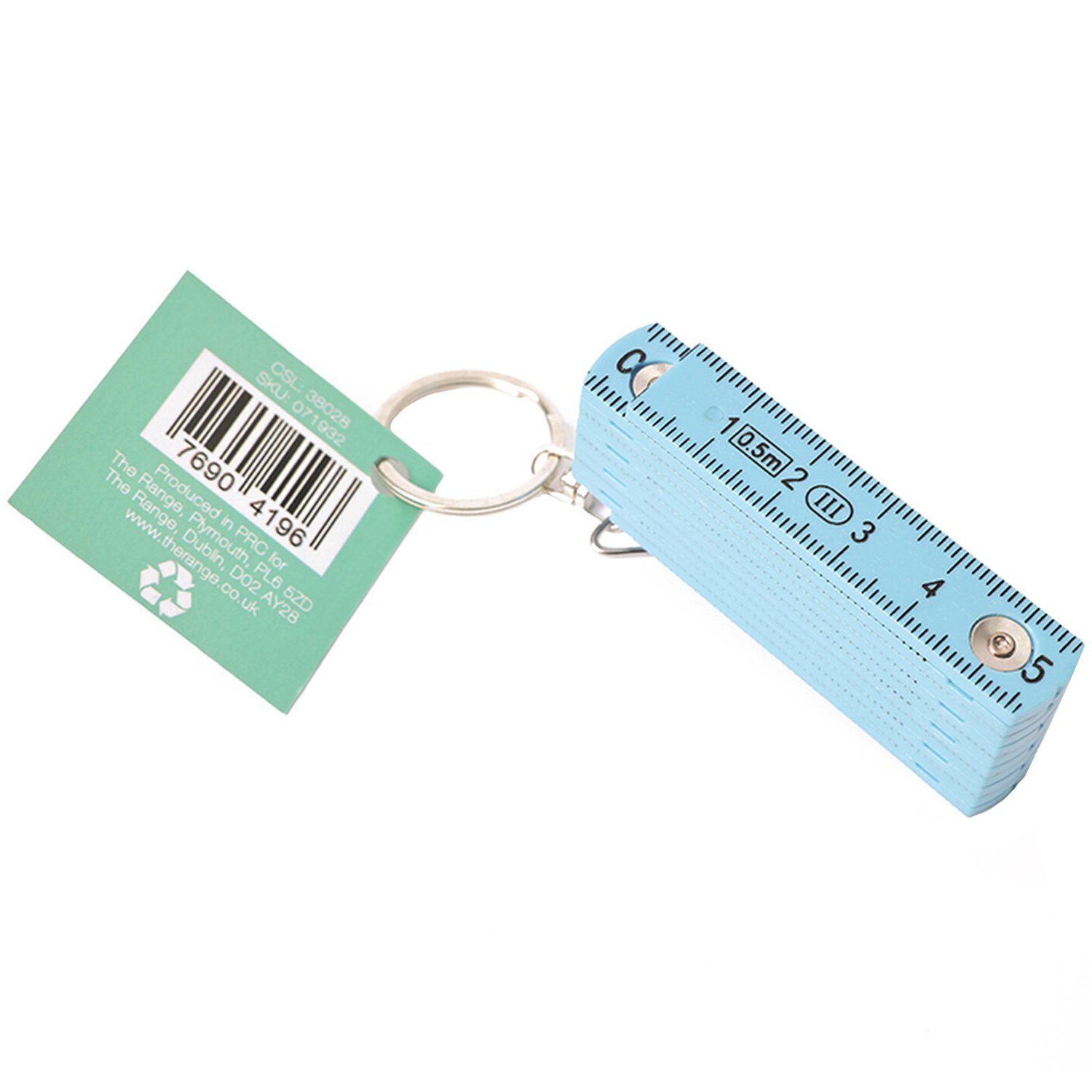 50cm Folding Ruler Keyring - Blue Image 1