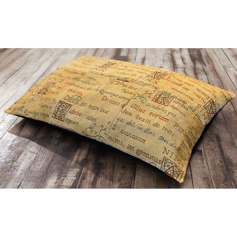 Velosso Gold Jacquard Latin Script Woven Non-Slip Lounging Cushion 58 x 85cm Image 3