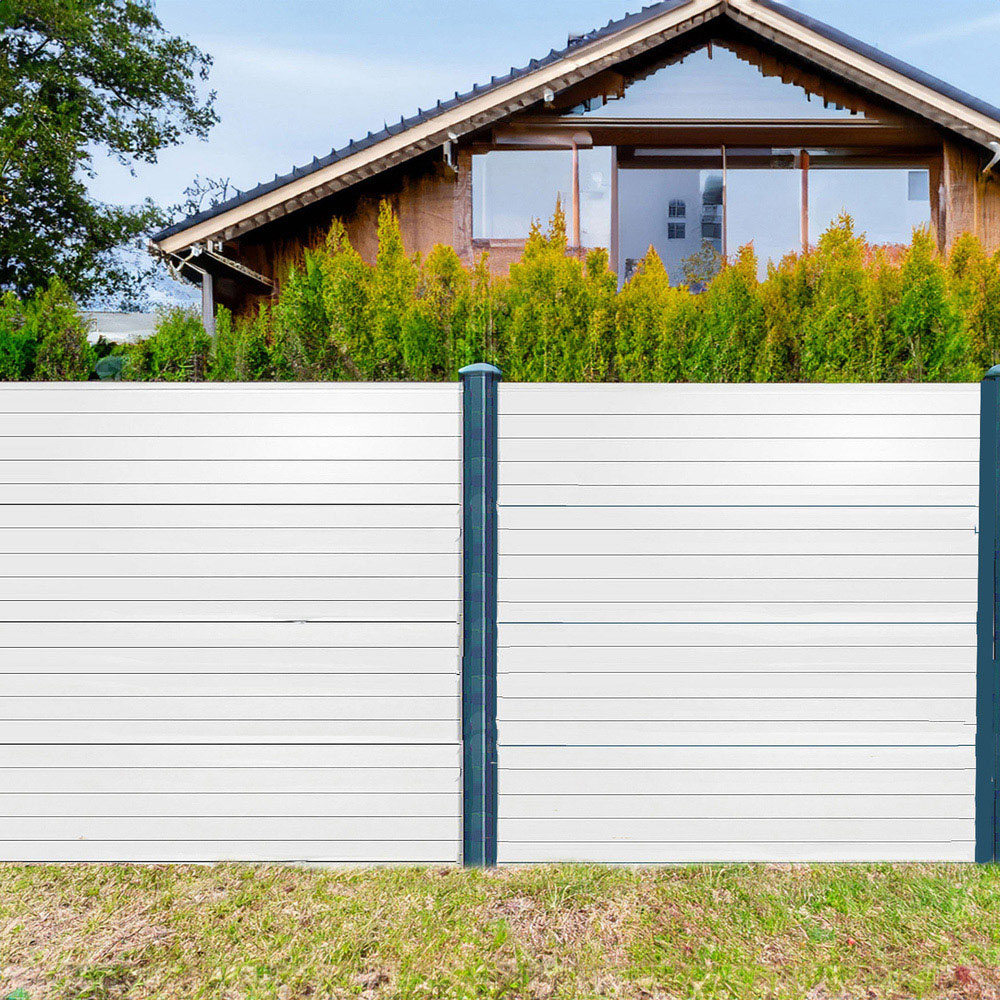 Endurofence White Woodgrain 1830 x 2000mm Multi Rib Maintenance Free Fence Panel  Image 1