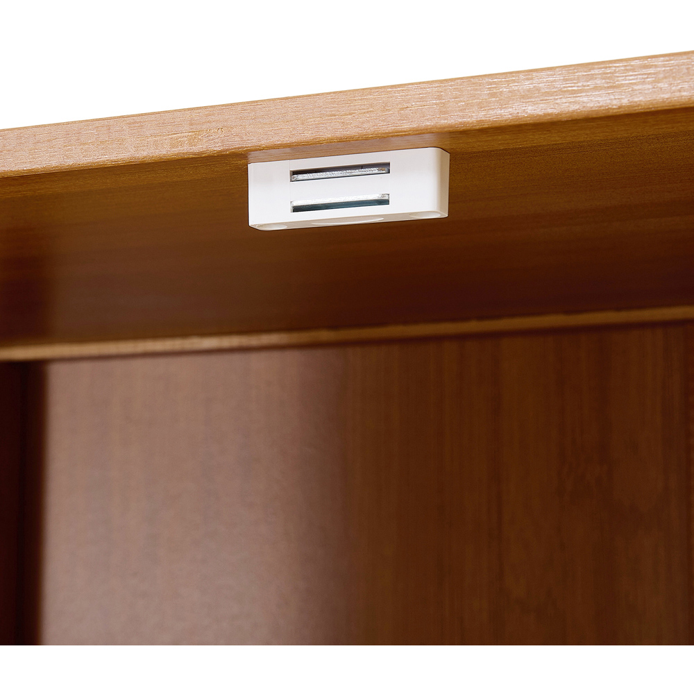 Living and Home 4 Door Single Open Shelf Brown Rattan Shoe Cabinet Image 3