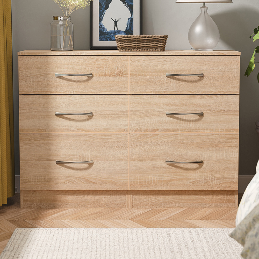 Crowndale Avon 6 Drawer Bardolino Oak Chest of Drawers Image 1