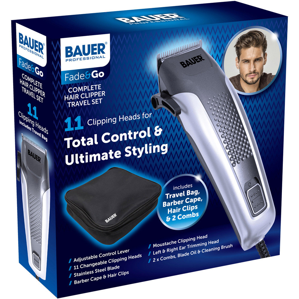 Bauer Hair Clipper Set with Travel Bag Wilko