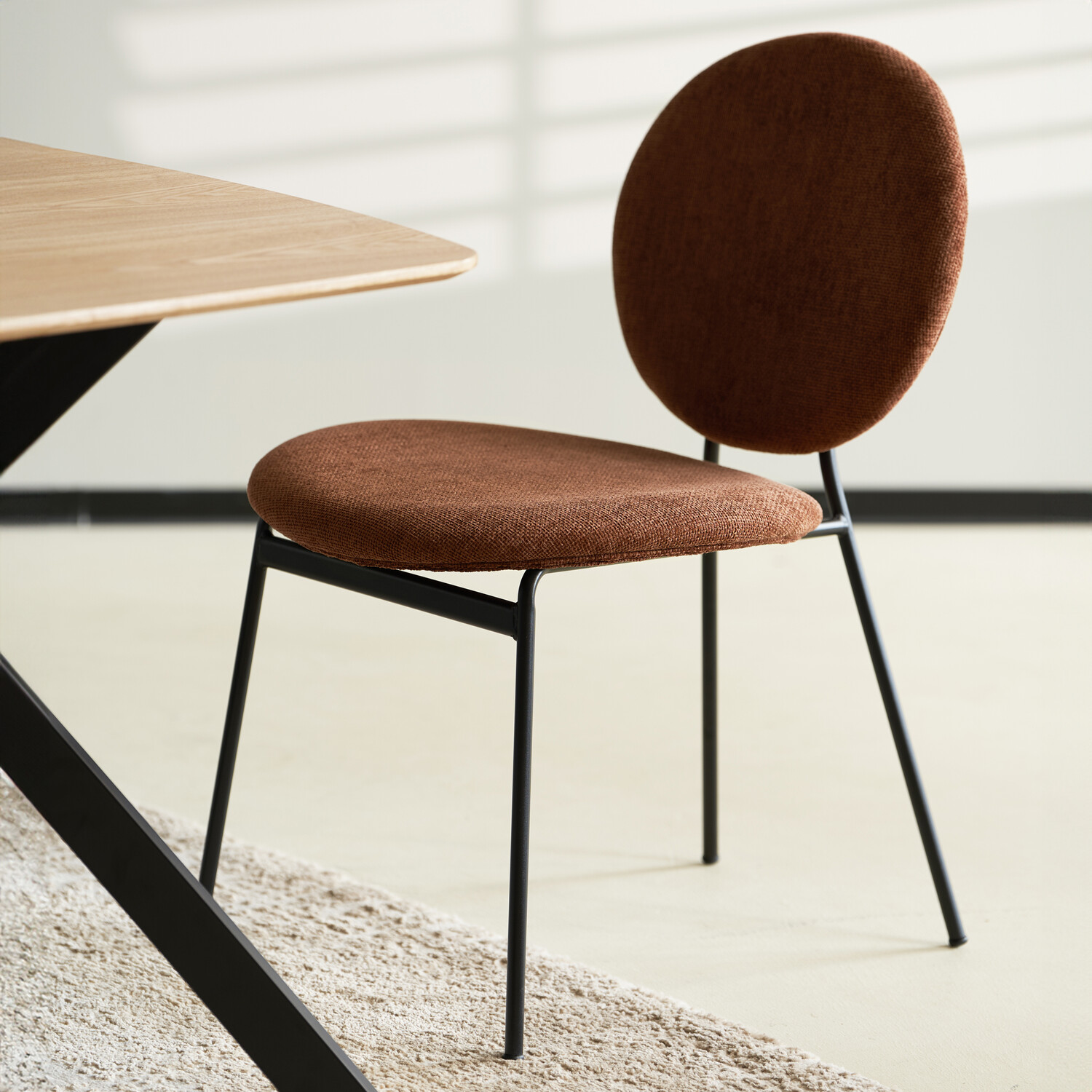 Pair of Maybury Plush Dining Chairs Burnt Orange Image 1