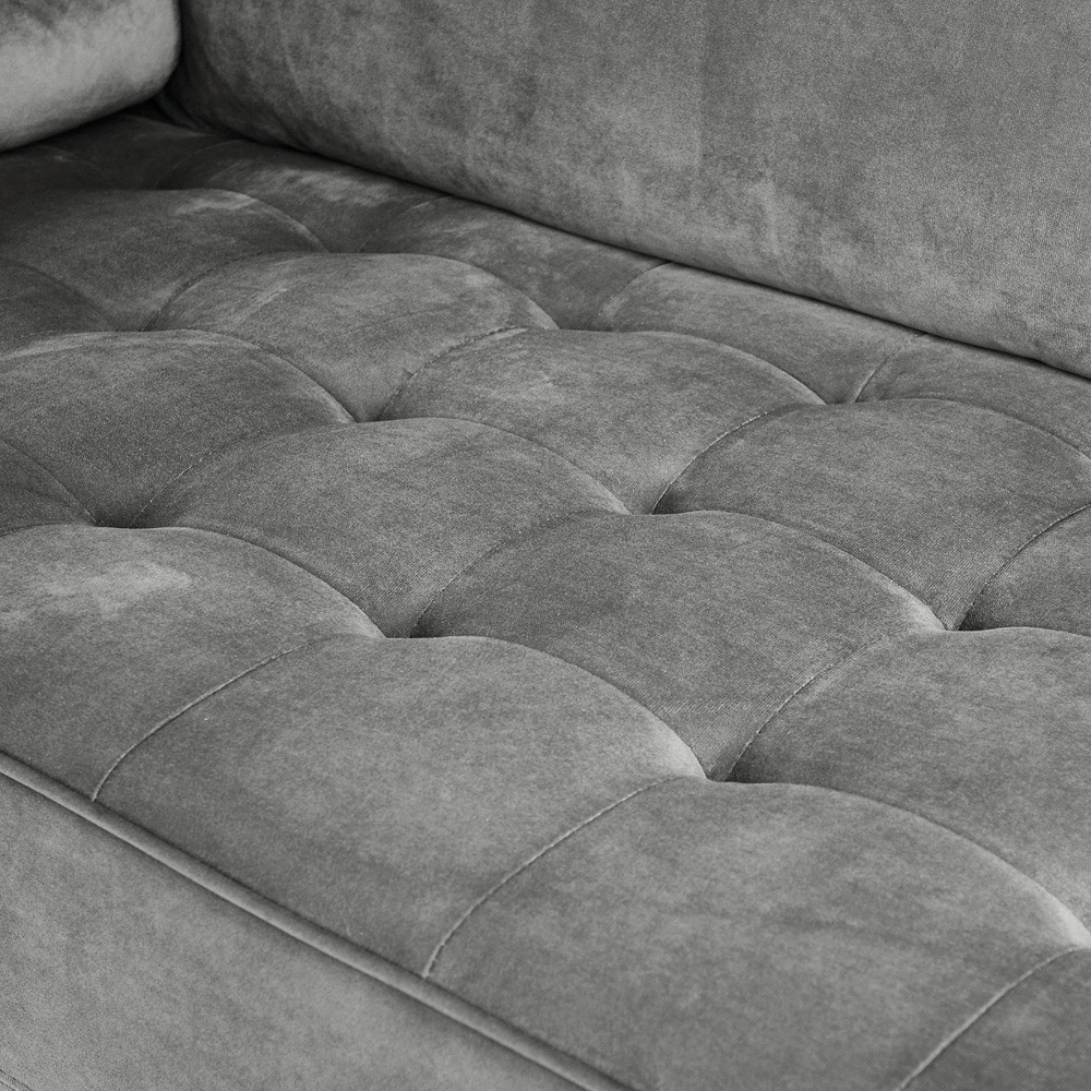 Home Detail Edward 2 Seater Grey Velvet Sofa Image 8