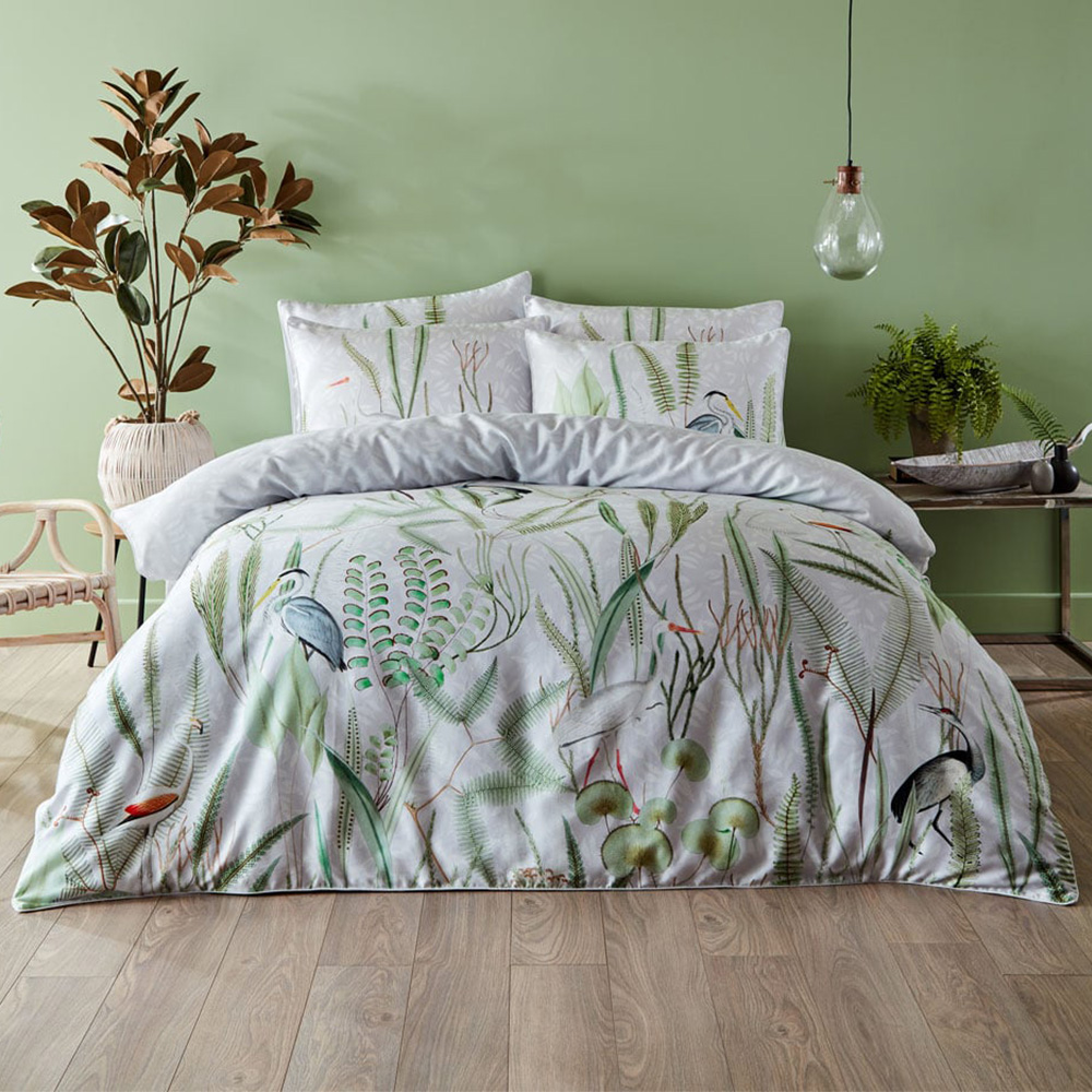 Paoletti Aaliyah Super King Size Botanical Duvet Cover Set Image 1