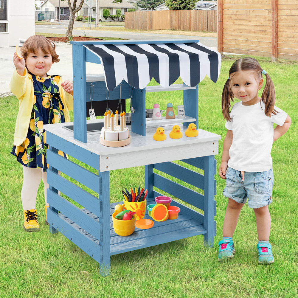 Costway Kids Double Sided Mud Kitchen Set Image 2