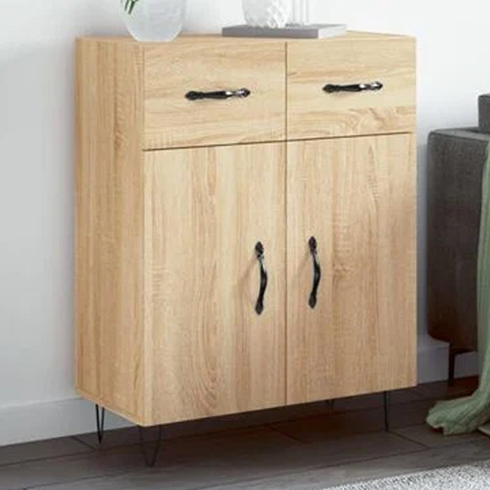 vidaXL 2 Door 2 Drawer Sonoma Oak Sideboard Image 1
