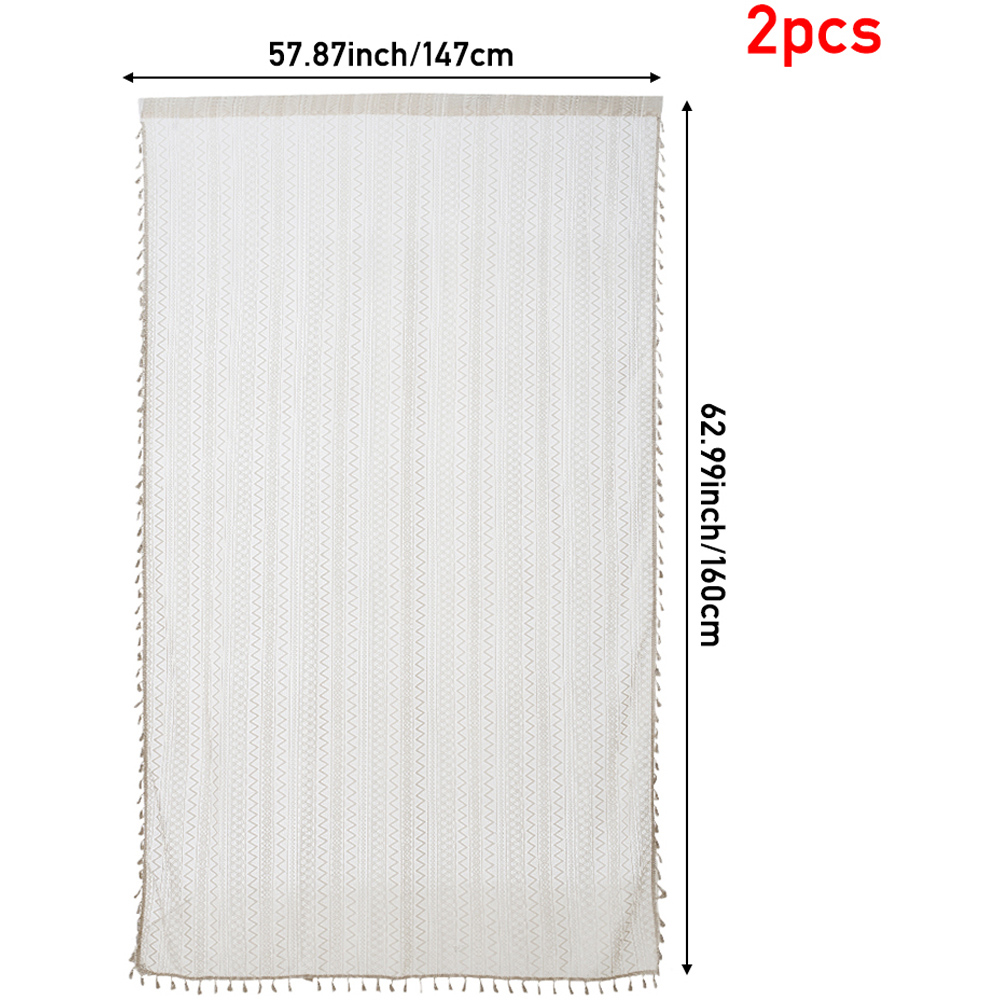 Living and Home 2-Piece Beige Lace Curtain Set 147 x 160cm Image 8