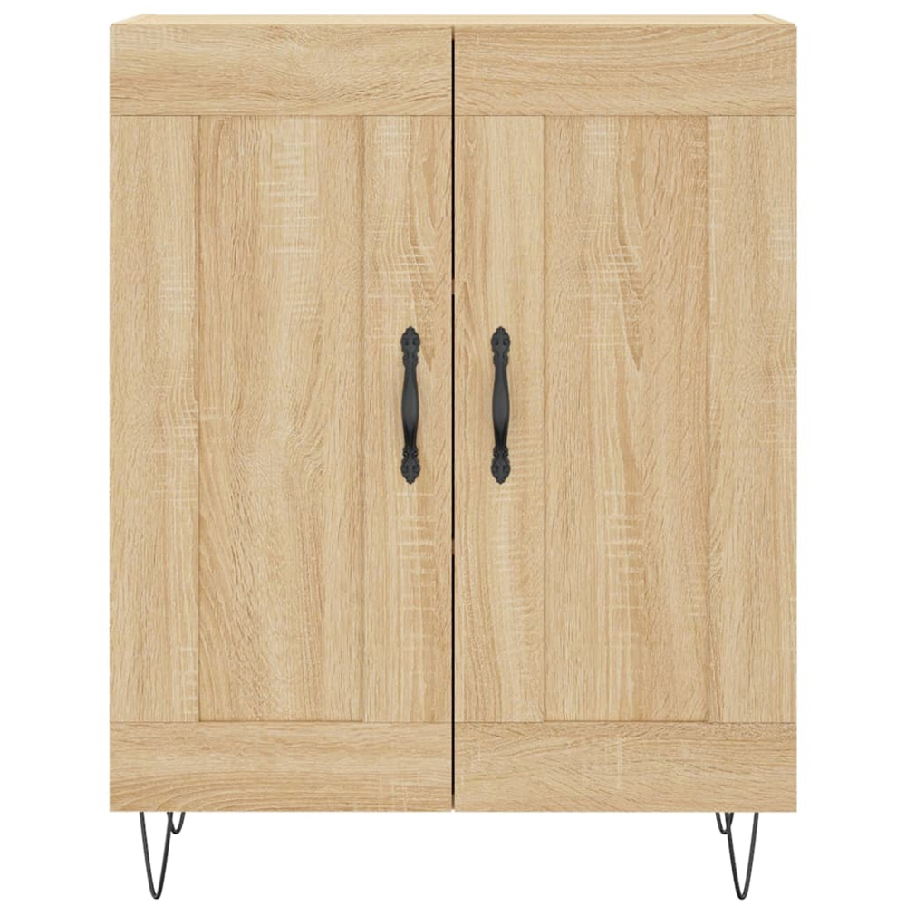 vidaXL 2 Door 3 Open Shelf Sonoma Oak Highboard with Metal Legs Image 8