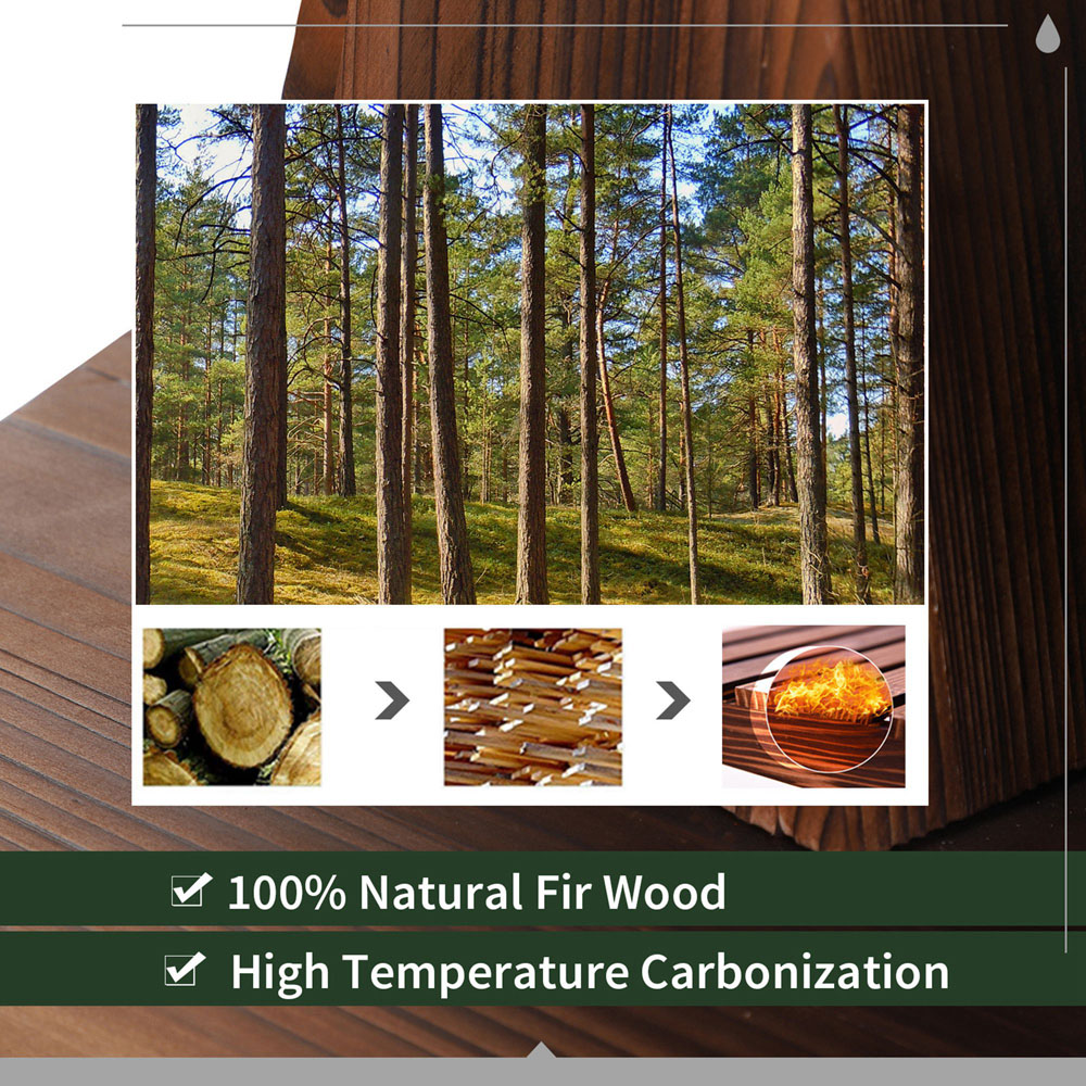 Outsunny 2 Tier Wooden Water Feature Garden Decoration Image 4