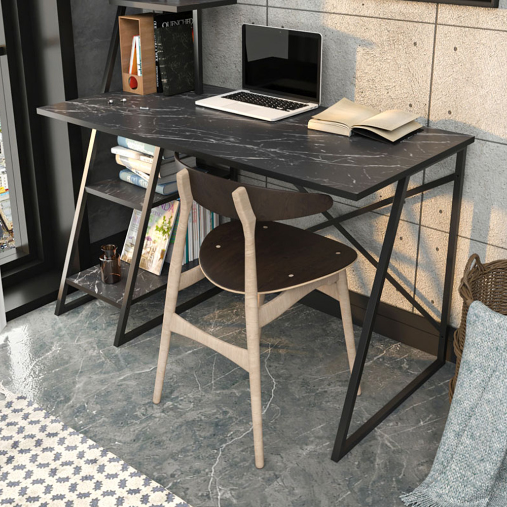 Decorotika Admira 4 Shelf Writing Desk Bendire Black Image 1