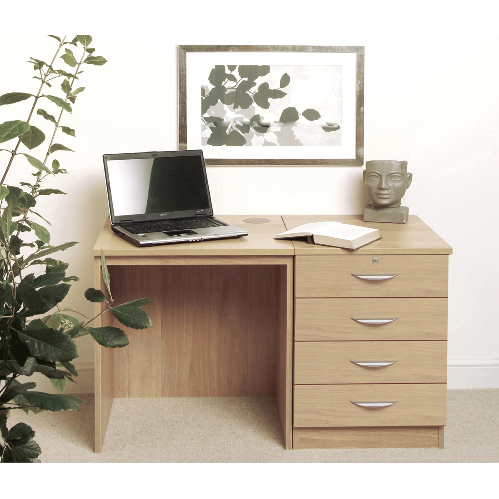 R White Cabinets 4 Drawer Light Brown Set-05 Desk Image 4