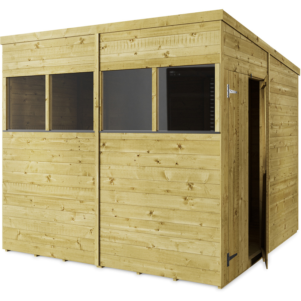 StoreMore 8 x 8ft Double Door Tongue and Groove Pent Shed with Window Image 2