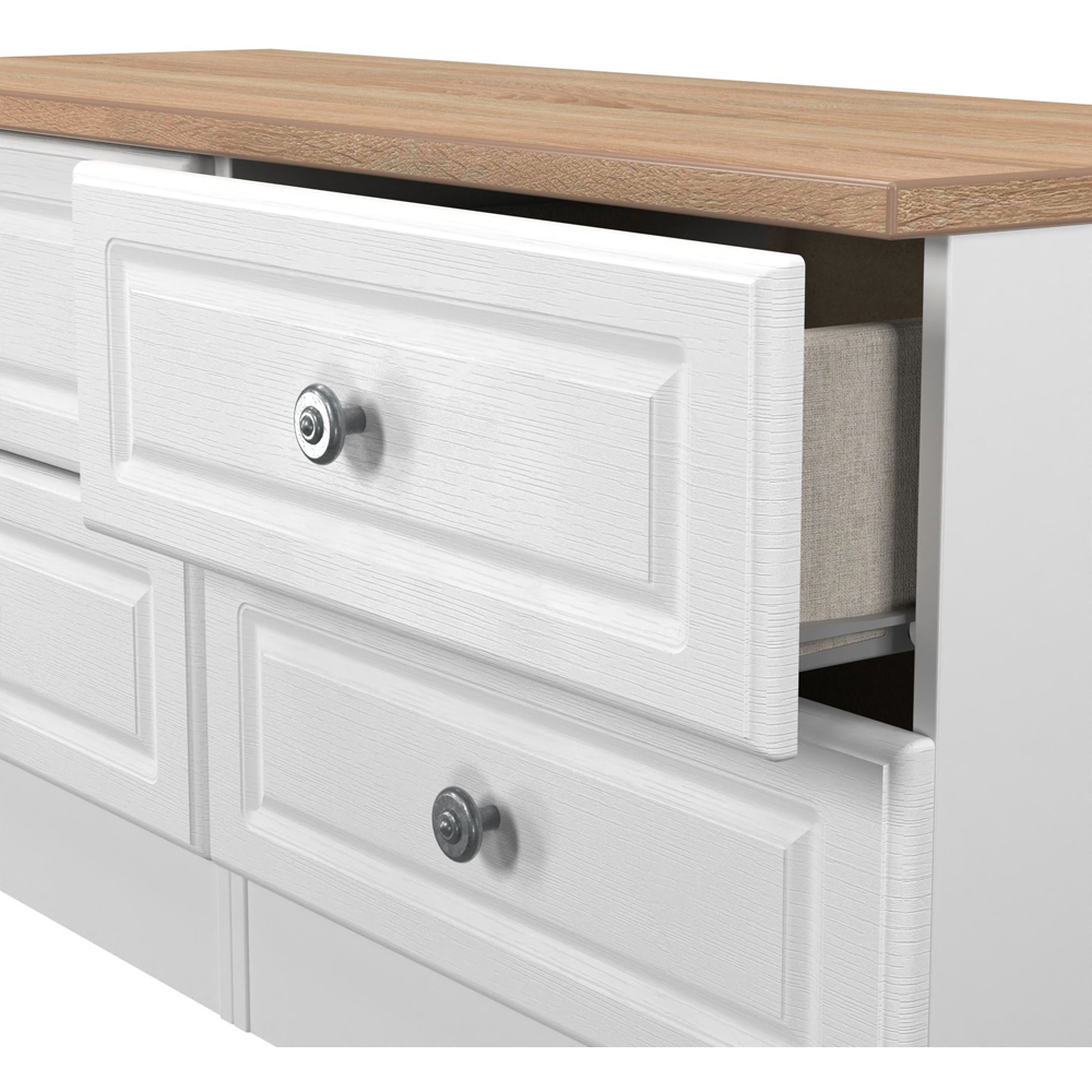 Crowndale Norfolk 4 Drawer White Ash and Bardolino Oak Bed Box Ready Assembled Image 5