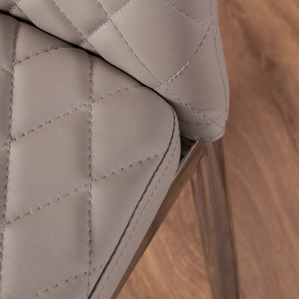 Furniturebox Copeland Valera Marble Effect 6 Seater Dining Set White Cappuccino and Chrome Image 7