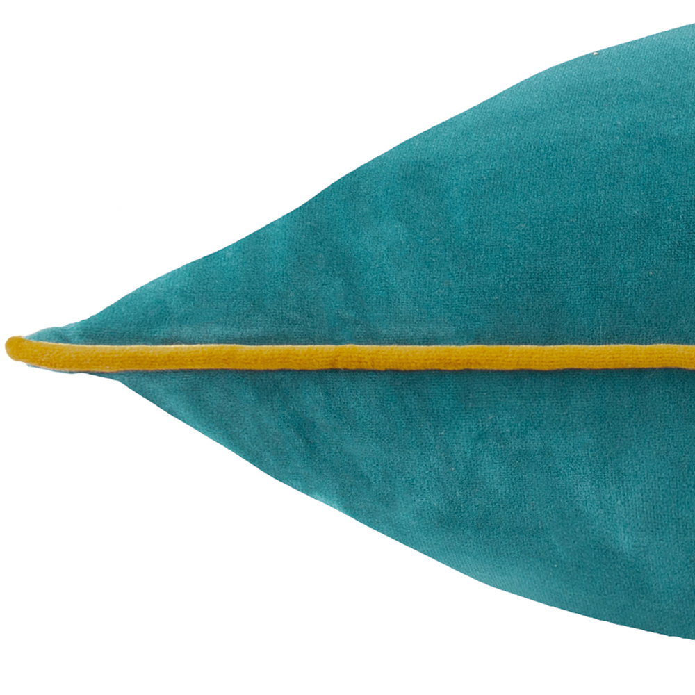 Furn Meridian Teal and Ochre Velvet Cushion 45 x 45cm Image 4
