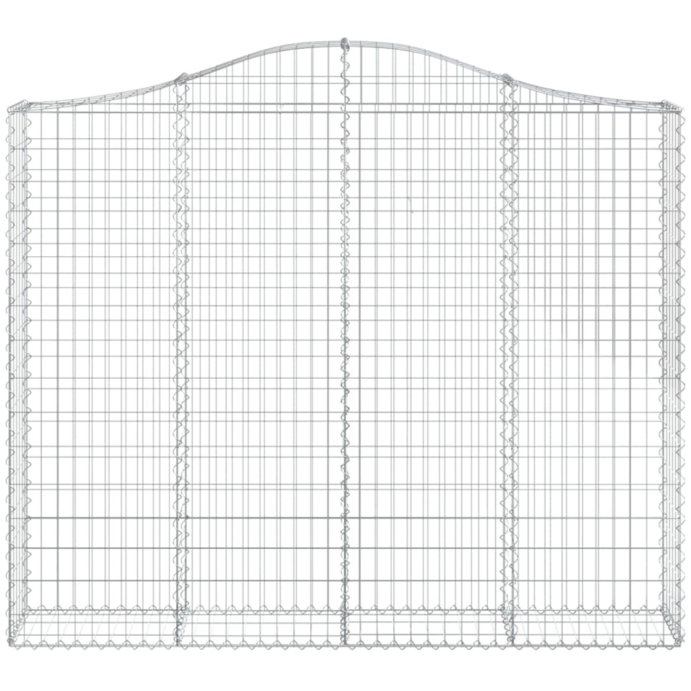 vidaXL Silver Galvanised Iron Arched Gabion Basket 200 x 30 x 160/180cm 4 Pack Image 2